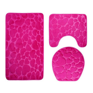 Love Heart Printed Non Slip Water Absorb Floor Rugs Carpet Bath Mats Pad Bathroom Decor