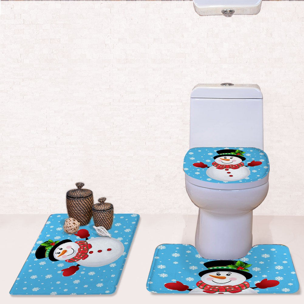 Toilet Set Non Slip Bathroom Mat Suede Anti-slip Bath Toilet Cover